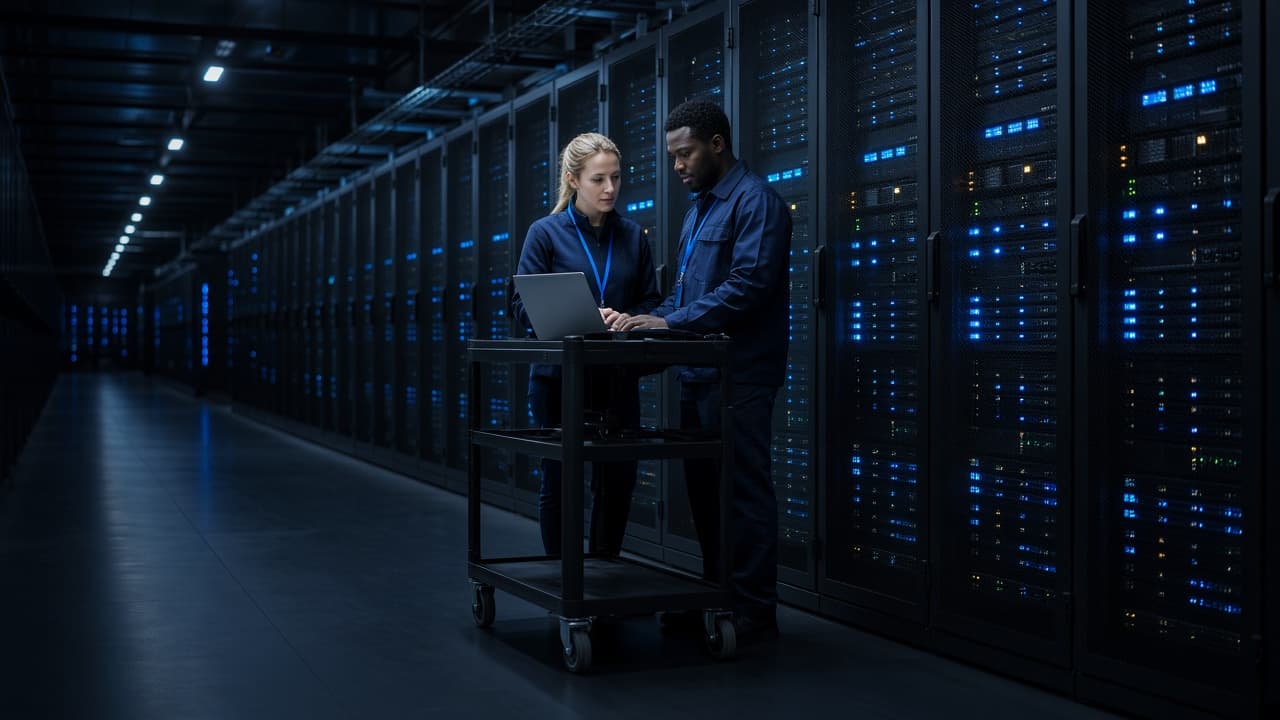 Cloud hosting and migration infrastructure visual