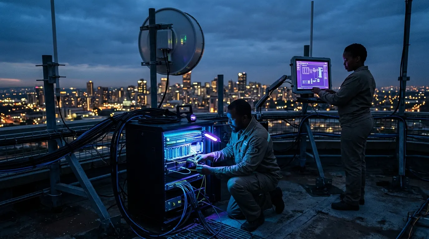Month-End Network Stability: Balancing Firmware Updates and Invoicing — generated editorial image